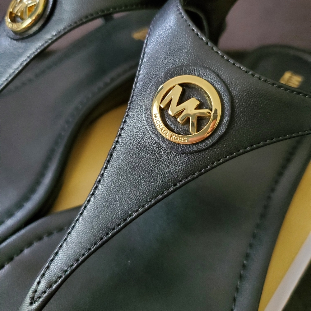 Michael Kors Ramona Wedge Sandals in Black - Picture 7 of 10